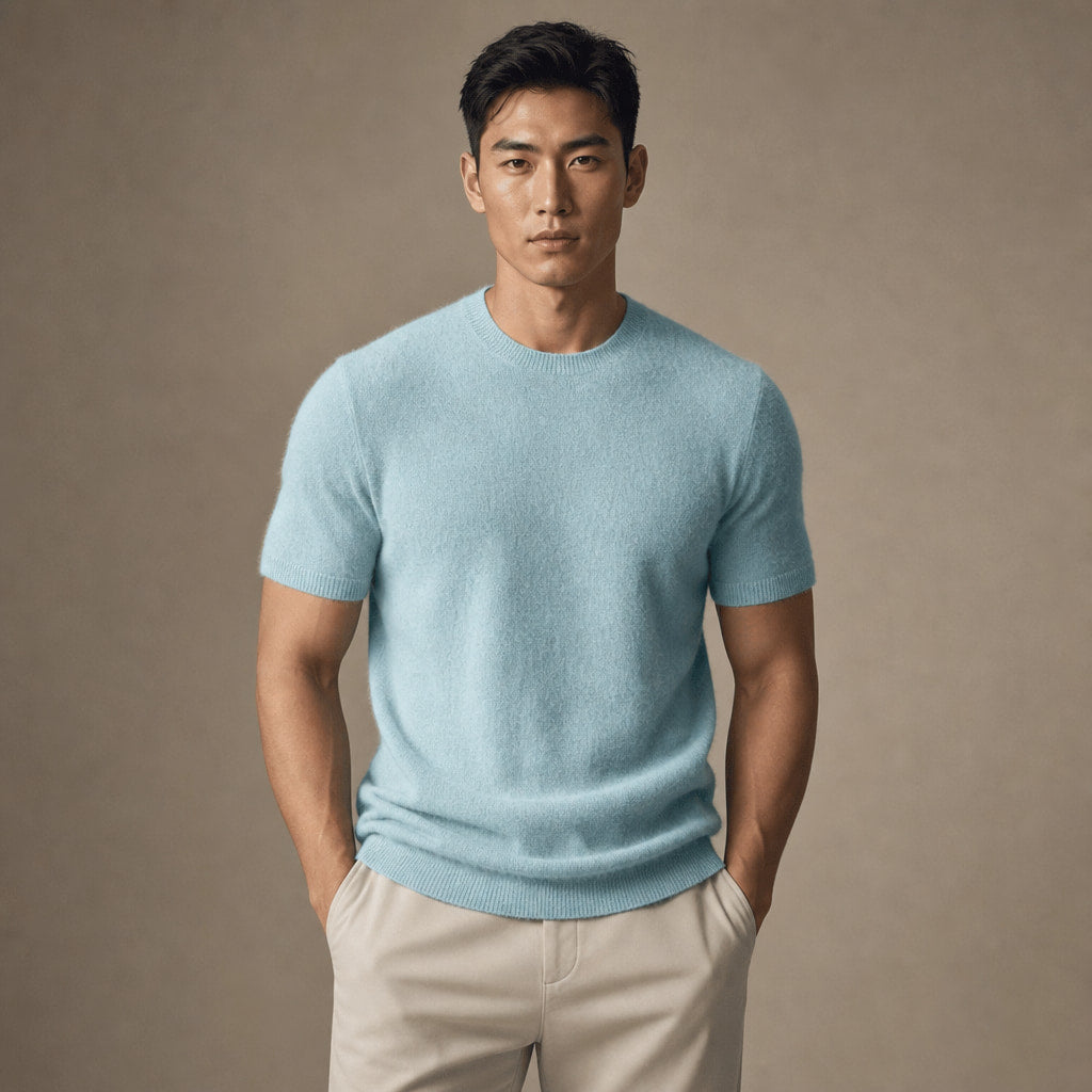 Fine Knit Tee Soft Touch Relaxed Fit in Mint – Tarlano Premium Menswear