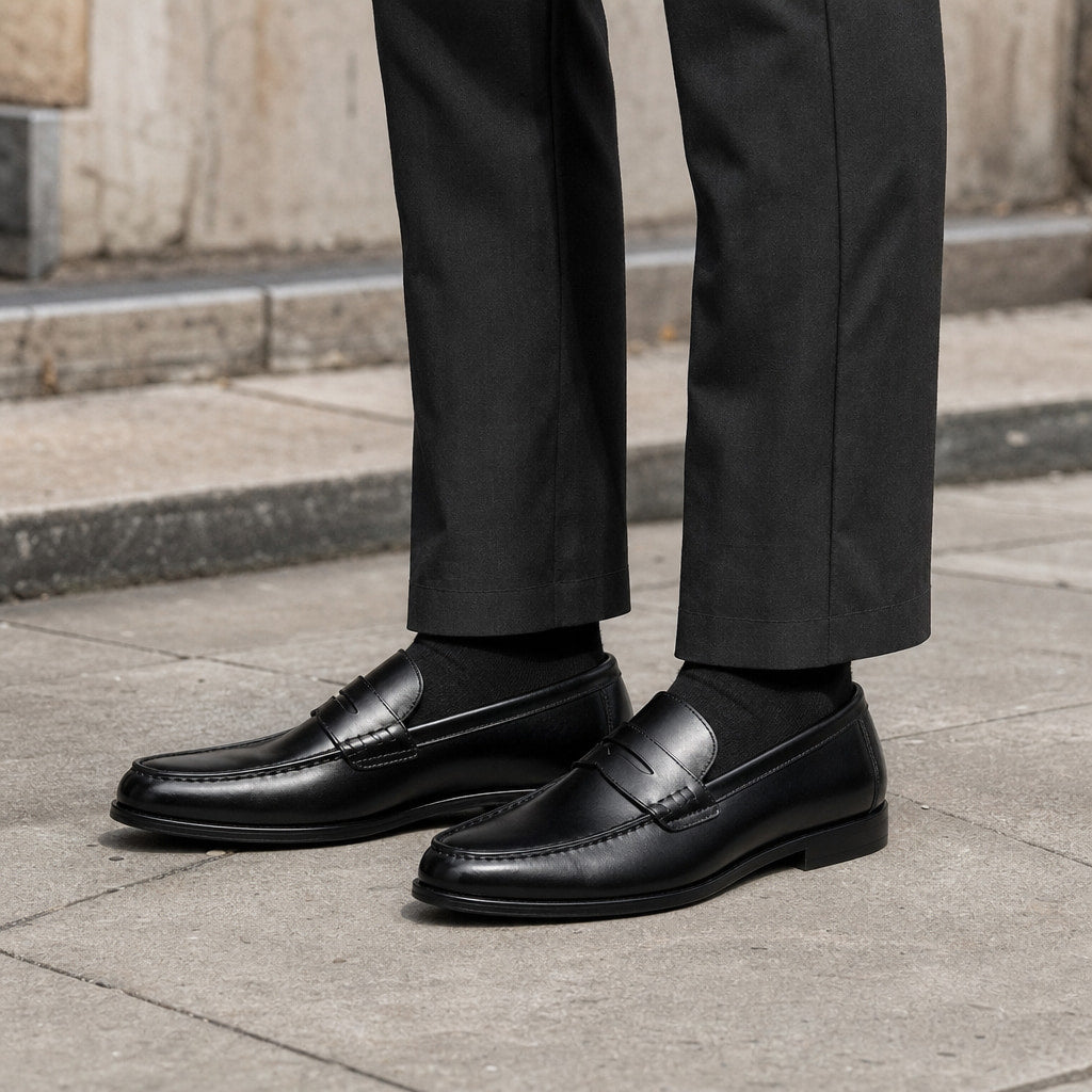 Formal Shoes Leather Slip-On Loafer in Black – Tarlano Premium Menswear