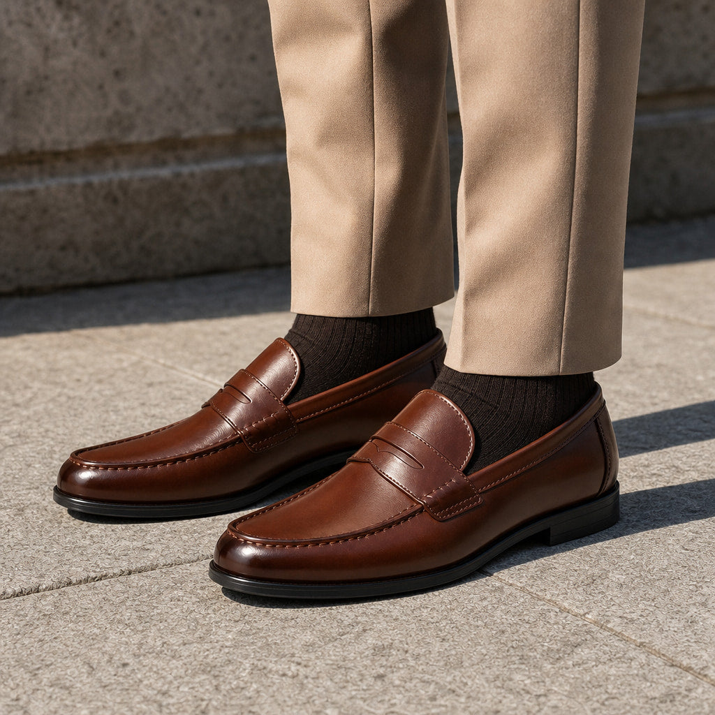 Formal Shoes Leather Slip-On Loafer in Brown – Tarlano Premium Menswear