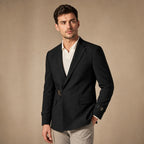 Blazer Half Lined Soft Suiting Black – Side Angle View