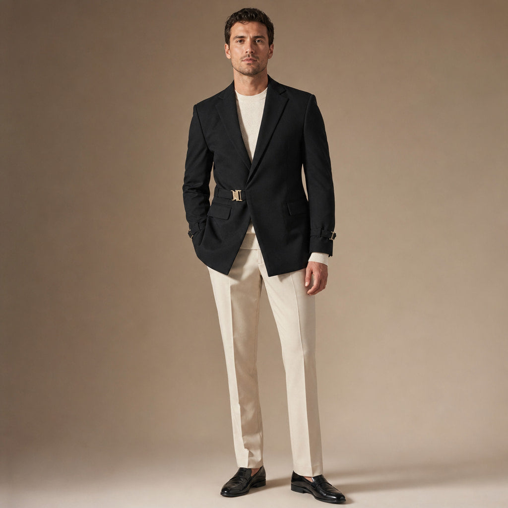Blazer Half Lined Soft Suiting Black – Full Look