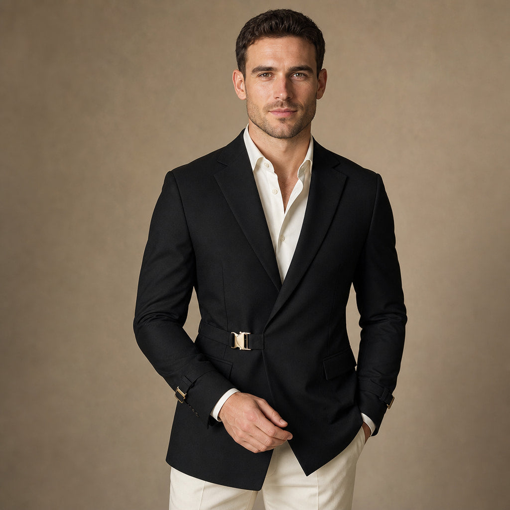 Blazer Half Lined Soft Suiting Black – Product Photo
