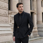 Blazer Half Lined Soft Suiting Black – Styled Editorial Shot