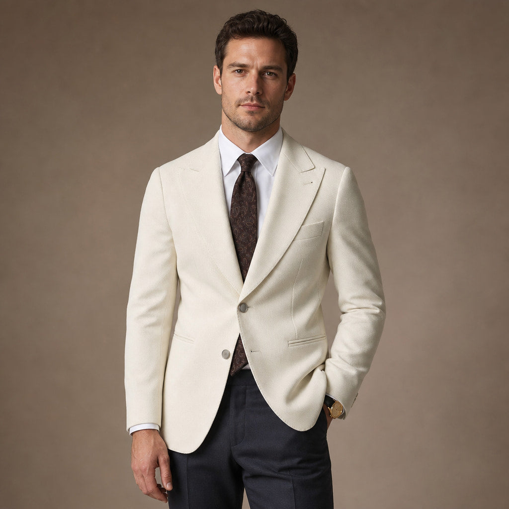 Blazer Half Lined Soft Suiting in White – Tarlano Premium Menswear