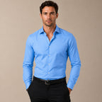 Dress Shirts Slim Fit Long Sleeve Formal Light Blue – Product Photo