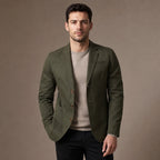 Blazer Cotton Structured Casual Army Green – Product Photo