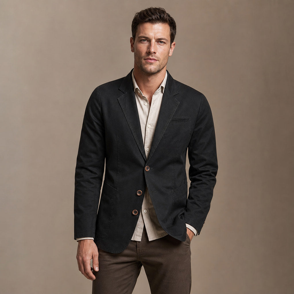 Blazer Cotton Structured Casual Black – Product Photo