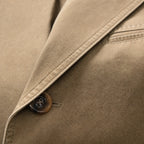Blazer Cotton Structured Casual Khaki – Fabric and Detail Close-Up