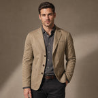 Blazer Cotton Structured Casual in Khaki – Tarlano Premium Menswear