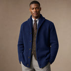 Cardigan Shawl Collar Button-Front Knit in Dark Blue – Tarlano Premium Menswear