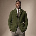 Cardigan Shawl Collar Button-Front Knit in Green – Tarlano Premium Menswear