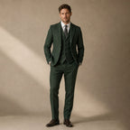 Herringbone Waistcoat Tweed Classic Fit in Dark Green – Tarlano Premium Menswear