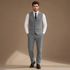 Herringbone Waistcoat Tweed Classic Fit in Gray – Tarlano Premium Menswear