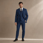 Herringbone Waistcoat Tweed Classic Fit in Royal Blue – Tarlano Premium Menswear