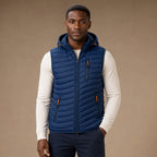 Windproof Puffer Vest Lightweight Sleeveless in Blue – Tarlano Premium Menswear