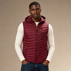 Windproof Puffer Vest Lightweight Sleeveless Dark Red – Product Photo