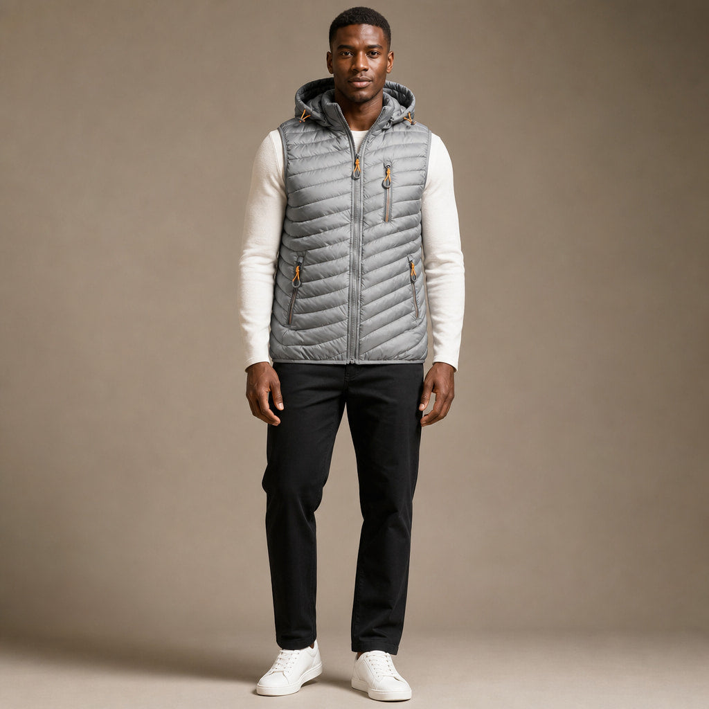 Windproof Puffer Vest Lightweight Sleeveless Silver – Full Look