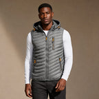 Windproof Puffer Vest Lightweight Sleeveless in Silver – Tarlano Premium Menswear