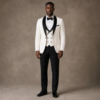 Tuxedo Suit Shawl Lapel White White – Product Photo