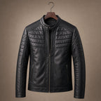 Quilted Leather Jacket Black Black – Product Photo