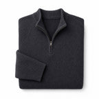 Quarter Zip Sweater Knit Pullover Gray – Product Photo