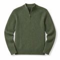 Quarter Zip Sweater Knit Pullover Green – Product Photo