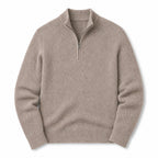 Quarter Zip Sweater Knit Pullover Khaki – Product Photo