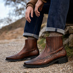 Chukka Boots Leather Cognac Brown – Side Angle View