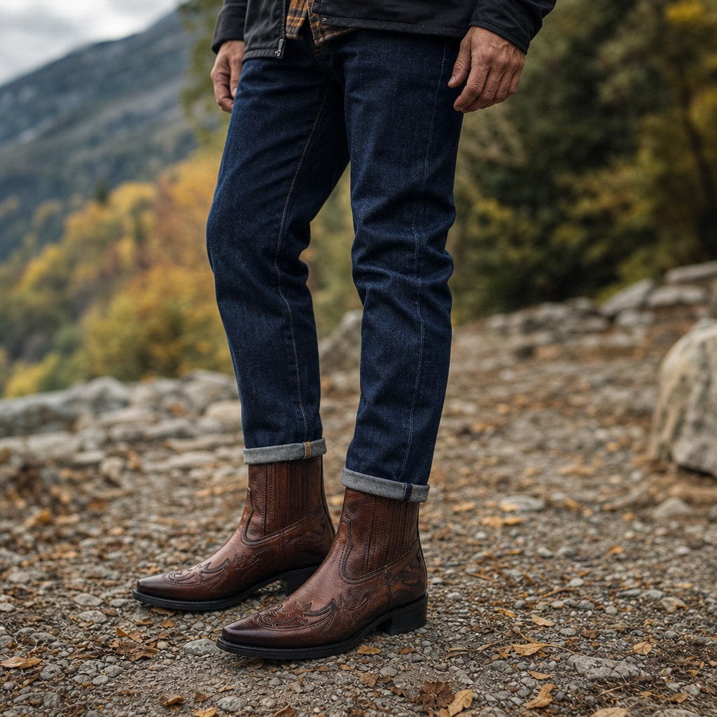 Chukka Boots Leather Cognac Brown – Full Look