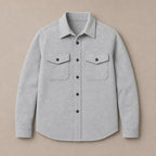 Overshirt Jacket Brushed Relaxed Fit Gray – Flat Lay Product Photo