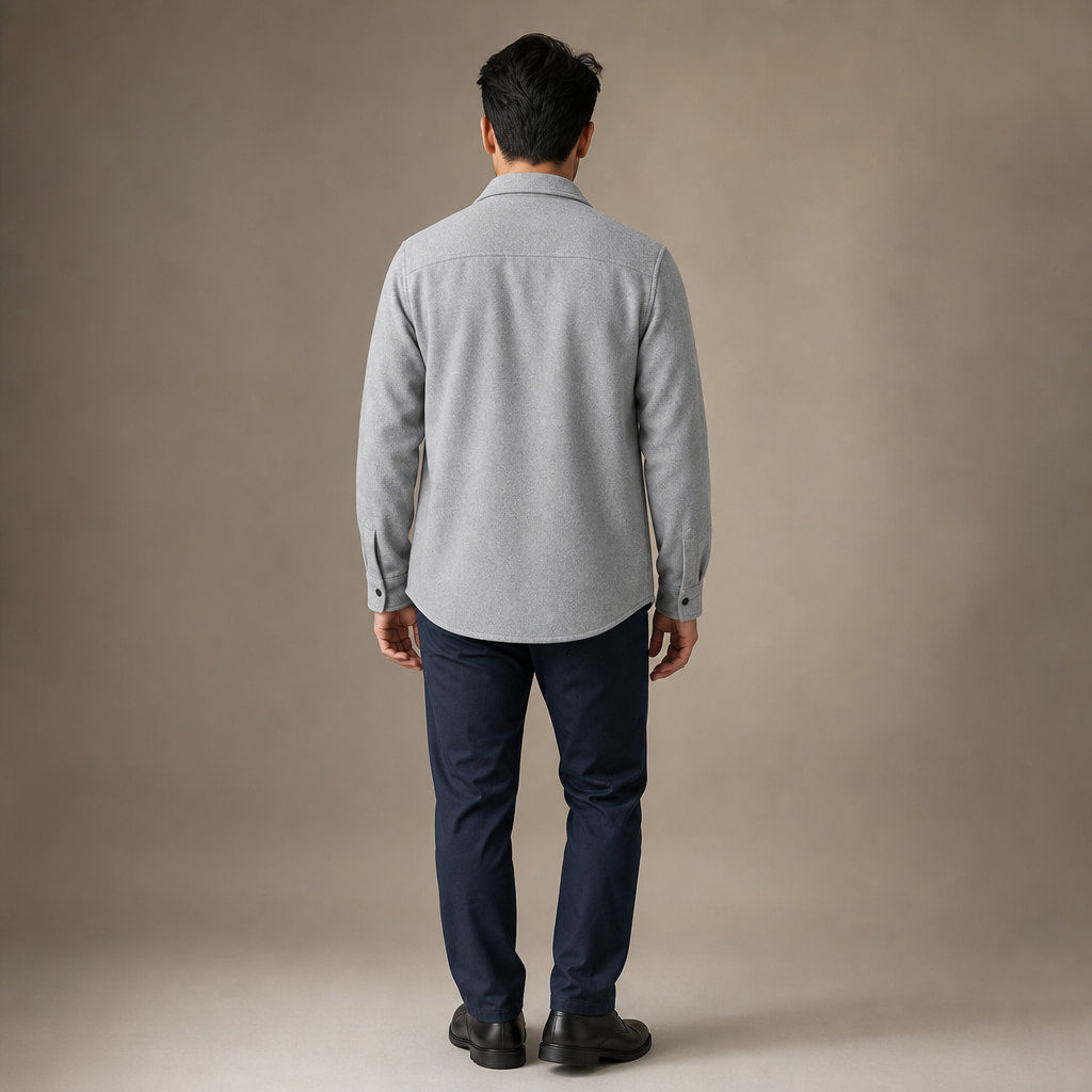 Overshirt Jacket Brushed Relaxed Fit Gray – Full Look