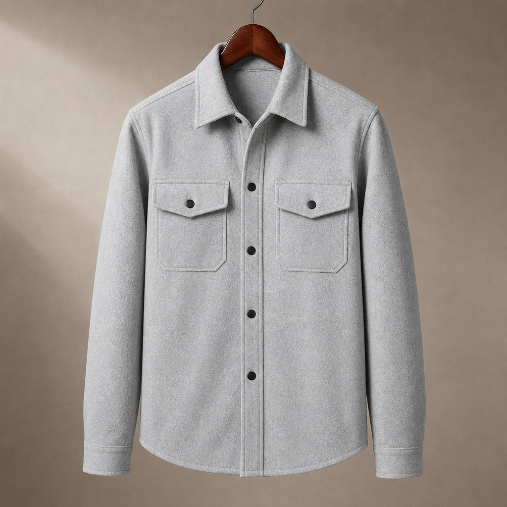 Overshirt Jacket Brushed Relaxed Fit Gray – Product Photo
