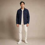Overshirt Jacket Brushed Relaxed Fit in Navy – Tarlano Premium Menswear