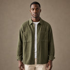 Overshirt Cotton Relaxed Fit Double Chest Pocket in Olive – Tarlano Premium Menswear