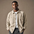 Overshirt Cotton Relaxed Fit Double Chest Pocket Sandstone – Product Photo