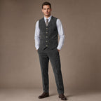 Waistcoat Suede Five Button in Dark Grey – Tarlano Premium Menswear