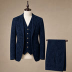 Waistcoat Suede Five Button Navy – Product Photo
