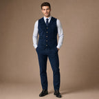 Waistcoat Suede Five Button in Navy – Tarlano Premium Menswear