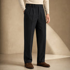 Pinstripe Dress Trouser Straight Leg Black – Product Photo