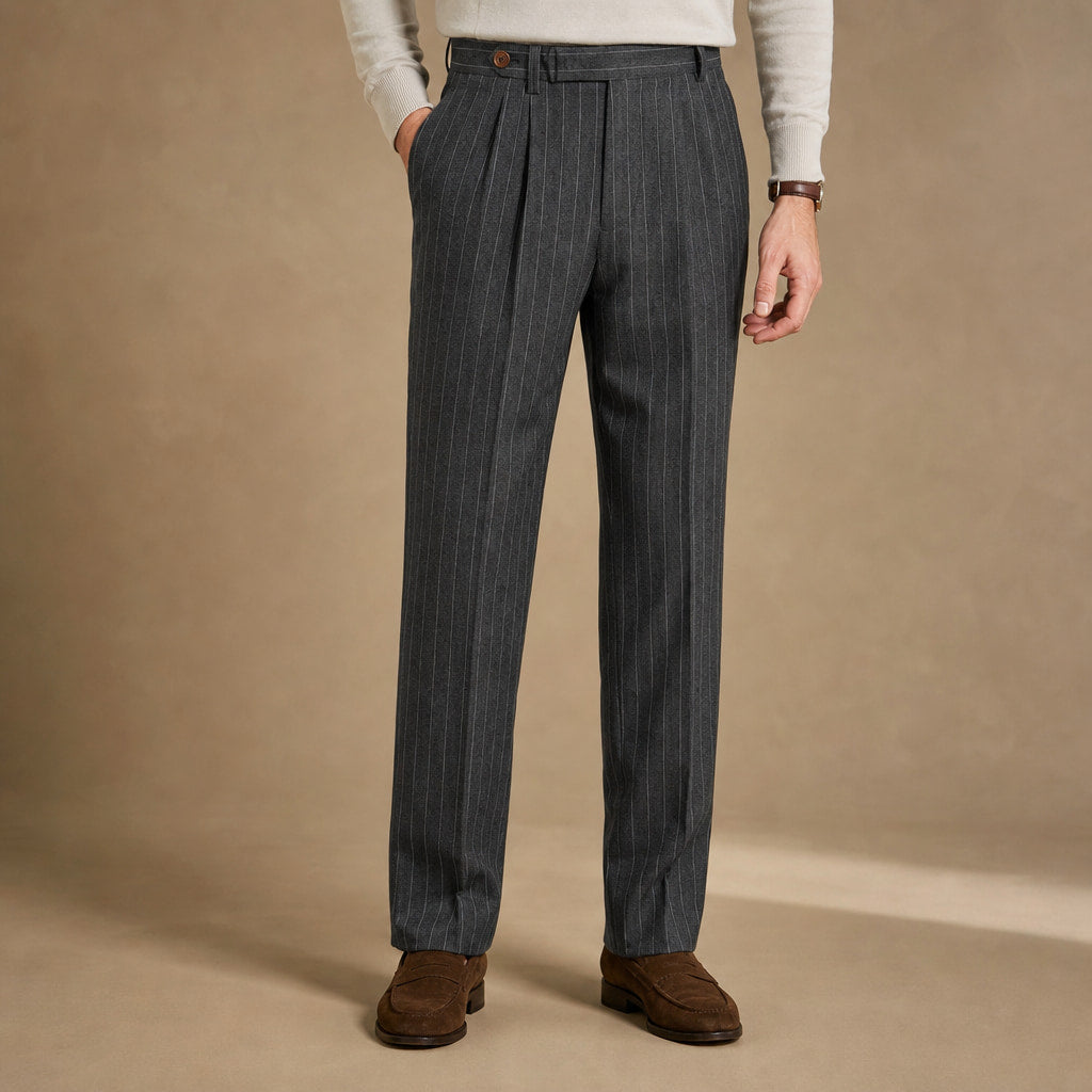 Pinstripe Dress Trouser Straight Leg Grey – Product Photo