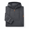 Graphic Hoodie Half-Zip Pullover with Kangaroo Pocket Dark Gray – Product Photo