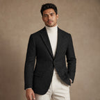 Herringbone Blazer Regular Fit Black – Product Photo