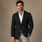 Herringbone Blazer Regular Fit in Black – Tarlano Premium Menswear