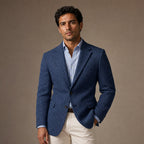 Herringbone Blazer Regular Fit in Blue – Tarlano Premium Menswear