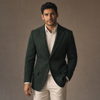 Herringbone Blazer Regular Fit in Dark Green – Tarlano Premium Menswear