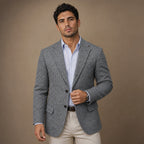 Herringbone Blazer Regular Fit Grey – Product Photo