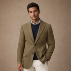 Herringbone Blazer Regular Fit Khaki – Product Photo