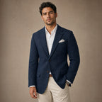 Herringbone Blazer Regular Fit Navy – Product Photo