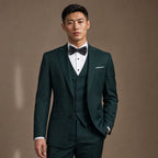 Three Piece Suit One Button Green Green – Full Look
