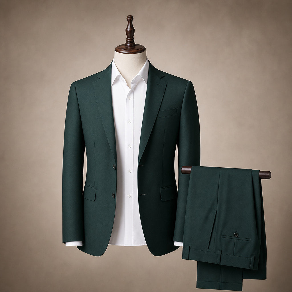 Three Piece Suit One Button Green Green – Product Photo